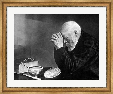Framed Grace Old Man Praying Print