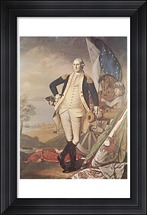 Framed Washington At Yorktown Print