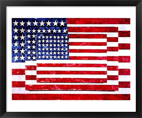 Framed Three Flags Print