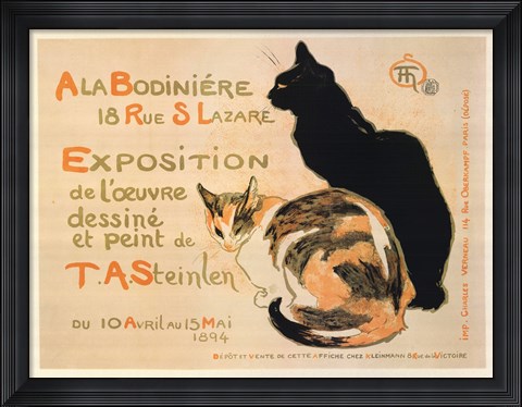 Framed la Bodiniere / Exposition Steinlen Print