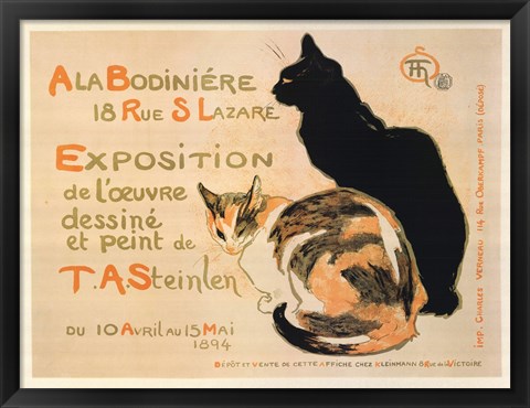 Framed la Bodiniere / Exposition Steinlen Print