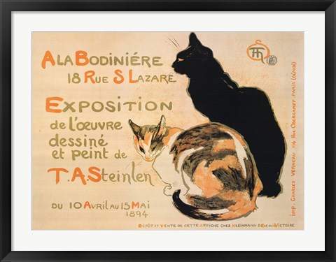 Framed la Bodiniere / Exposition Steinlen Print