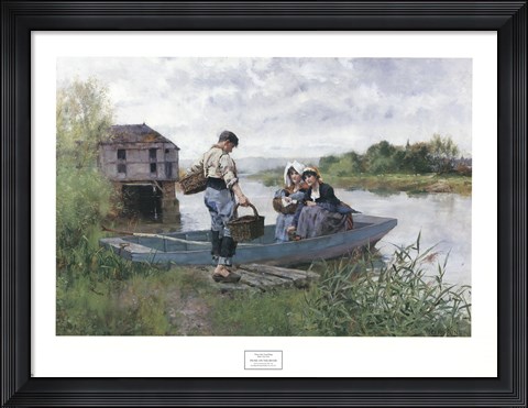 Framed Picnic on the River Print