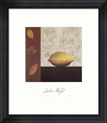Framed Lemon and Leaves Print