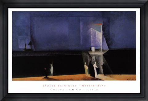 Framed Marine-Blau Print