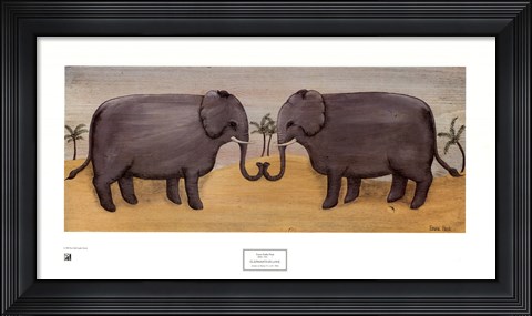 Framed Elephants in Love Print