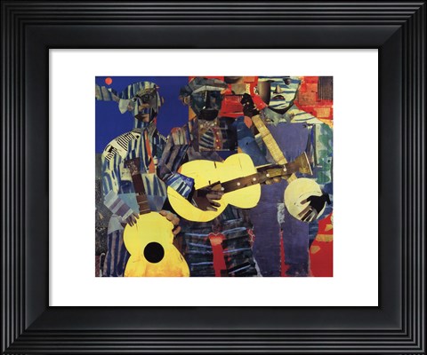 Framed Three Folk Musicians, 1967 Print