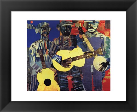 Framed Three Folk Musicians, 1967 Print