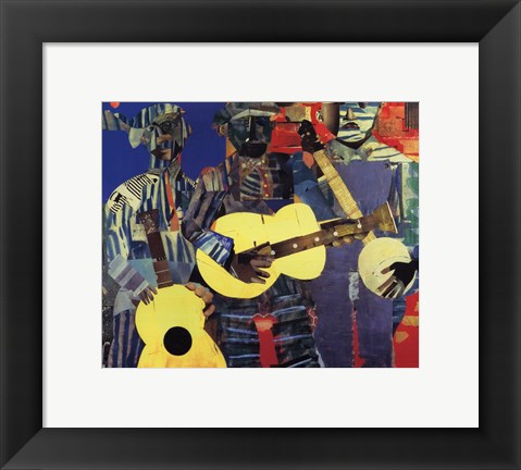 Framed Three Folk Musicians, 1967 Print