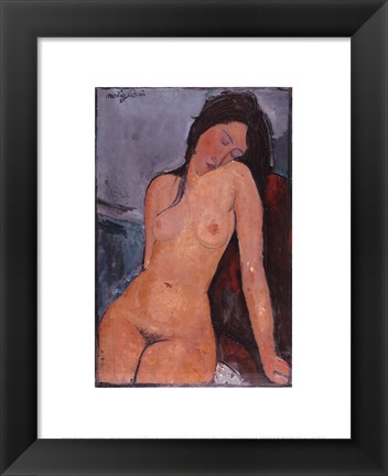 Framed Seated Nude, ca. 1917 Print