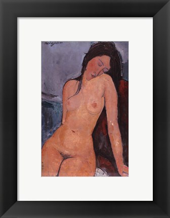 Framed Seated Nude, ca. 1917 Print