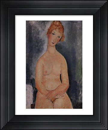 Framed Seated Nude, ca. 1918 Print