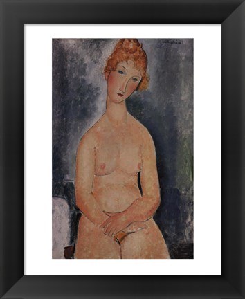 Framed Seated Nude, ca. 1918 Print