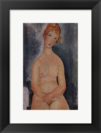 Framed Seated Nude, ca. 1918 Print