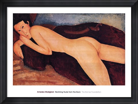 Framed Reclining Nude from the Back, c.1917 Print