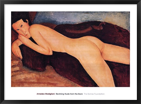 Framed Reclining Nude from the Back, c.1917 Print