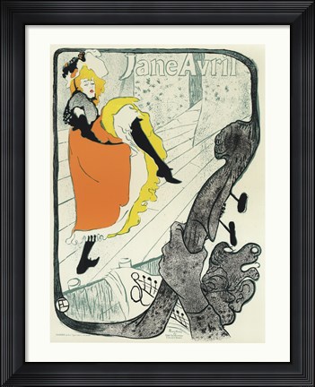 Framed Jane Avril (with border) Print