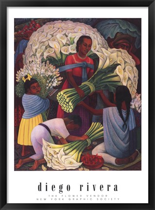 Framed Flower Vendor Print