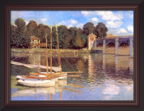 Framed Bridge at Argenteuil Print