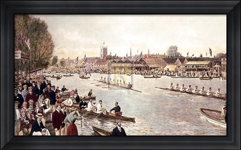 Framed Henley the Finish [Leander and London]Pm Print
