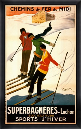Framed Superbagneres-Luchon, Sports d&#39;Hiver Print