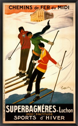 Framed Superbagneres-Luchon, Sports d&#39;Hiver Print