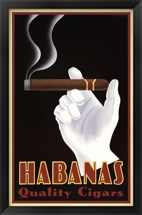 Framed Habanas Quality Cigars Print