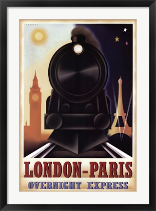 Framed London-Paris Overnight Express Print