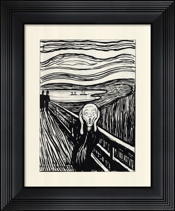 Framed Scream (from original Munch lithograph), c.1895 Print
