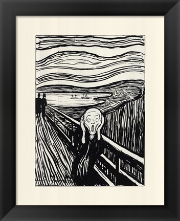 Framed Scream (from original Munch lithograph), c.1895 Print