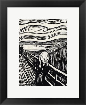 Framed Scream (from original Munch lithograph), c.1895 Print