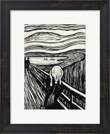 Framed Scream (from original Munch lithograph), c.1895 Print