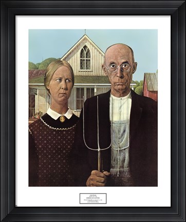 Framed American Gothic, c.1930 Print
