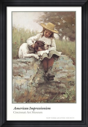 Framed Girl with the Dog Print