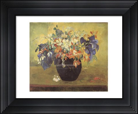 Framed Vase of Flowers, 1896 Print