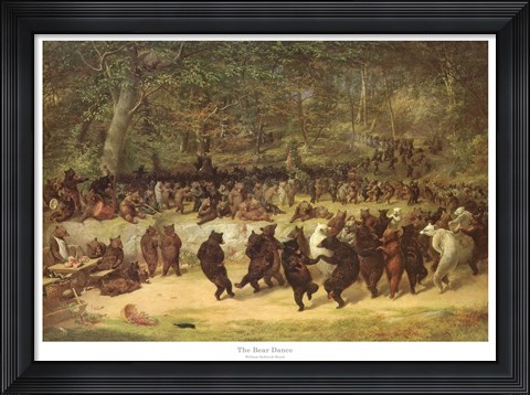 Framed Bear Dance, c.1870 Print