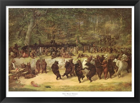 Framed Bear Dance, c.1870 Print