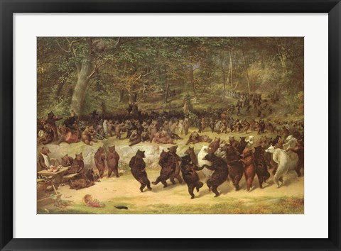 Framed Bear Dance, c.1870 Print