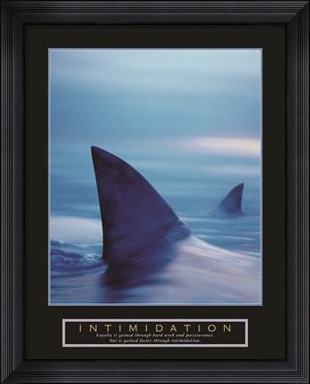 Framed Intimidation - Sharks Print