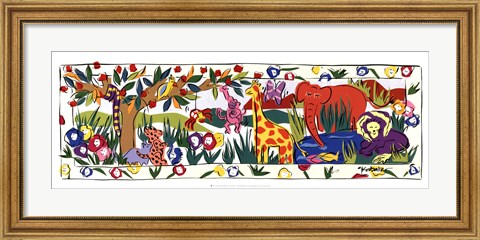 Framed Friends from the Magic Jungle Print