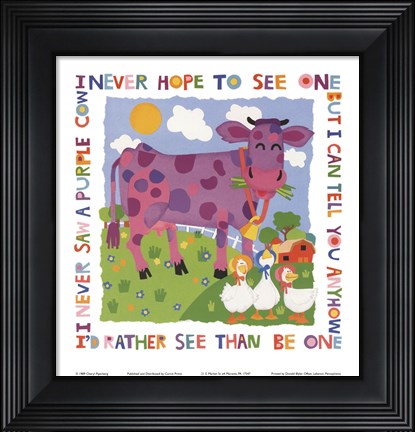 Framed Purple Cow Print