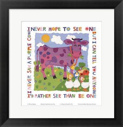 Framed Purple Cow Print