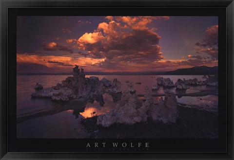 Framed Tufas in Mono Lake, California Print