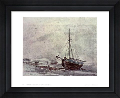 Framed Coast Scene With Ships Print