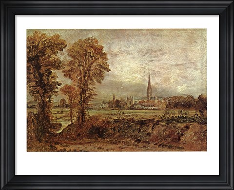 Framed Salisbury Cathedral from the Meadow Print