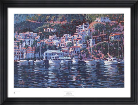 Framed Harbor Reflections Print