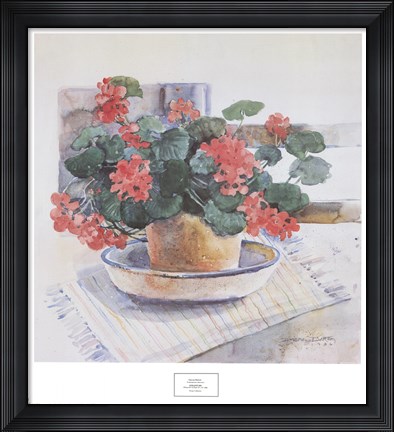 Framed Geraniums, 1986 Print
