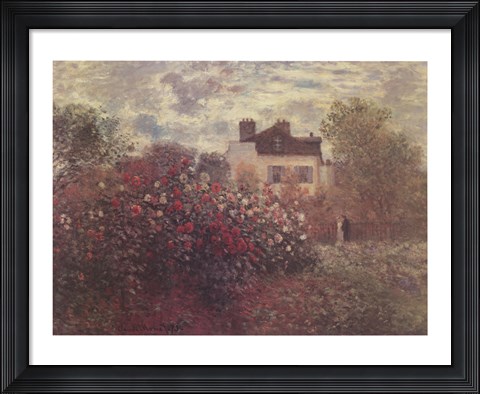 Framed Artist's Garden in Argenteuil (A Corner of the Garden with Dahlias), c.1873 Print