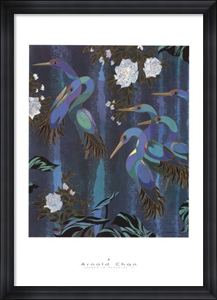Framed Cranes in Paradise II Print