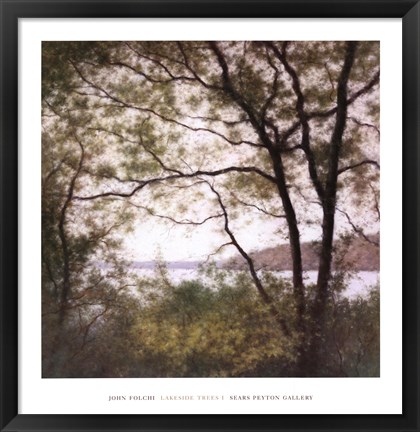 Framed Lakeside Trees I Print
